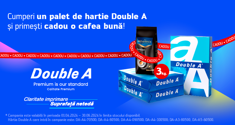 Double A cafea cadou  1 aprilie – 30 iunie 2024